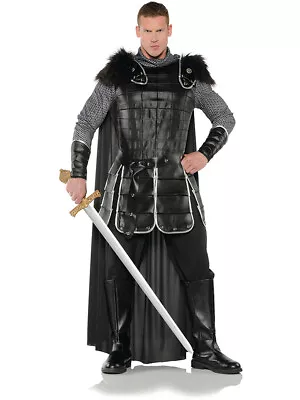 Men's Medieval King Of The North Black Knight Armor Costume • $52.98