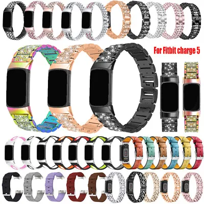$14.05 • Buy For Fitbit Charge 5 Wrist Band Leather/Silicone/Metal Strap Charge5 Bracelet 