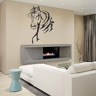 Horse Vinyl Wall Decal Stylistic Horse Wall Sticker Flowing Horse Wall Art A53 • $59.95