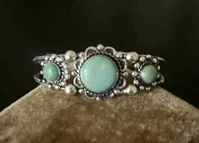 VTG Navajo Native American Sterling Silver Turquoise Cuff Bracelet • $85