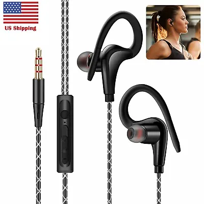 In-Ear Wired Sport Running Earphone Earbuds Over Ear Hook Headphone 3.5mm W/MIC • $9.73