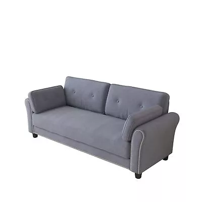 79 Inch Modern Velvet Sofa 3-Seater Sofa Couch With 2 Pillows Living Room Sofa • $339.65