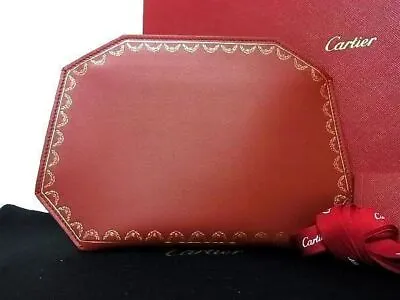 $602.80 • Buy Cartier Garland Leather Clutch Bag Second Pouch Men'S Women'S Bordeaux T4203Wz