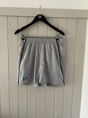 Men’s Under Armour Heat Gear Grey Shorts Size Large L Gymwear • £9.99