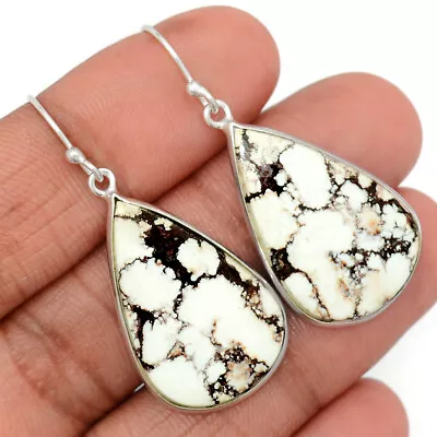 Natural Wild Horse 925 Sterling Silver Earrings Jewelry CE28360 • $11.99