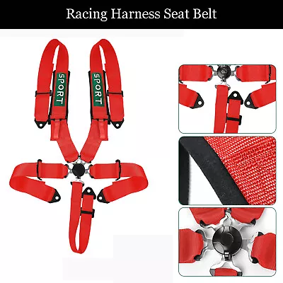 5 Point Racing Harness Camlock Quick Release Safety Seat Belt Red ATV UTV • $59.99