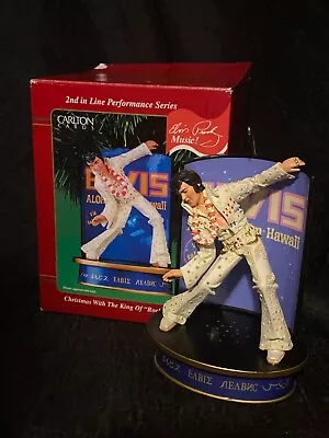 New 2001 Carlton Cards Elvis Presley White Jumpsuit Ornament Sings Burning Love • $34.95