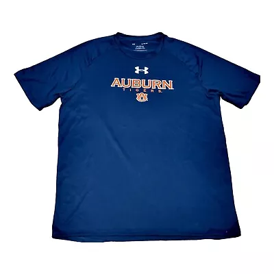 Men's Under Armour Auburn Tigers Tech Tee Shirt Blue Size XL • $15.99