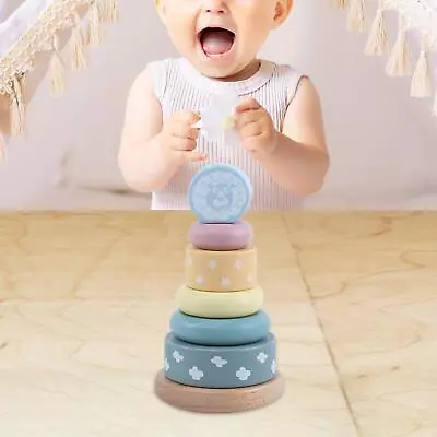 Baby Stacking Toy Interactive Educational Toy Building Blocks Rainbow Rings For • £14.77