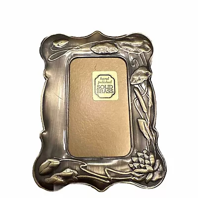Vintage Mini Hand Polished Solid Brass Art Nouveau Style Photo Frame • $10.99