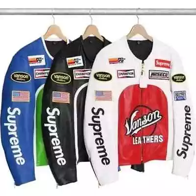 Vanson Leathers One Star Motorcycle Racer Leather Jacket Biker Men Riding Jacket • $75