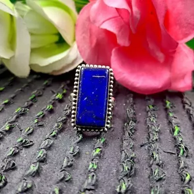 Unique Lapis Lazuli Ring Handmade 925 Sterling Silver Dainty Ring All Size AB106 • $13.44