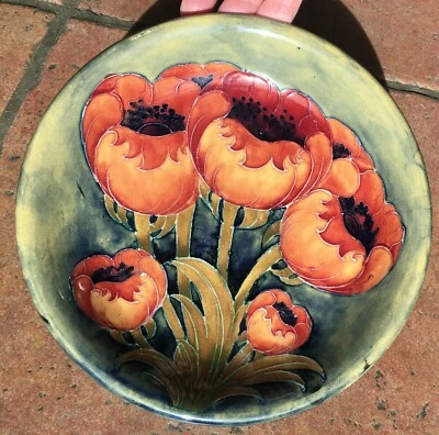 Art Nouveau Moorcroft Poppy Art Pottery Bowl • $550