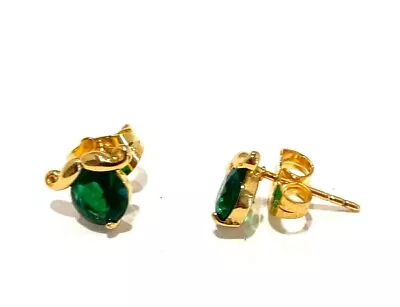 Pretty New 14k Gold Filled Emerald Green Moustache Post Stud Earrings • $5.35