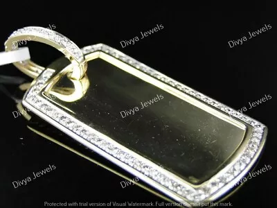 $157.50 • Buy 1.30 Ct Round Cut Moissanite Dog Tag Charm Pendant 14k Real Yellow Gold Plated
