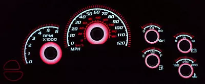 Red Glow Gauge Face Overlay For 03-06 Chevy Suburban Tahoe Silverado LT ES Cab • $54.95