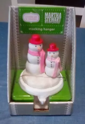 Martha Stewart Everyday Stocking Hanger Mr. &Mrs. Snowman ⛄ 2006 MIB • $18