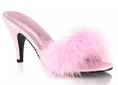 Marabou Pink Slippers Size M • $12