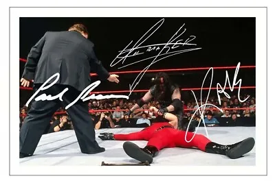 PAUL BEARER KANE & THE UNDERTAKER Signed Autograph PHOTO Print WWE WRESTLING  • £3.49