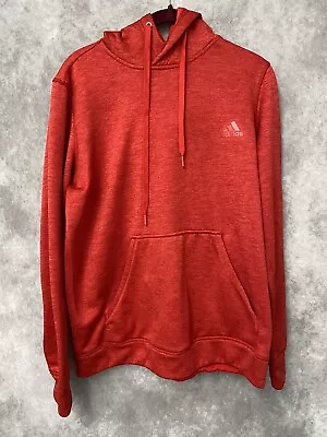 Adidas Hoodie Men Large Red Sweatshirt Fleece Climawarm Pullover Logo Gym Active • $19.99