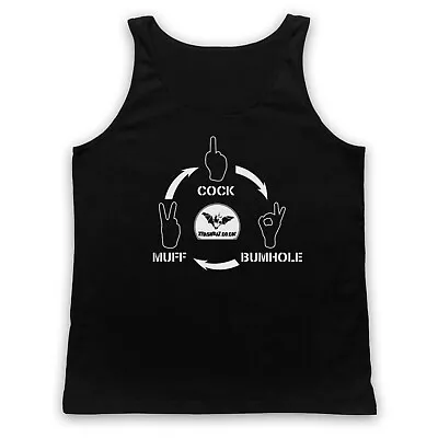 Nathan Barley Cock Muff Bumhole Comedy Tv Rock Paper Adults Vest Tank Top • £18.99