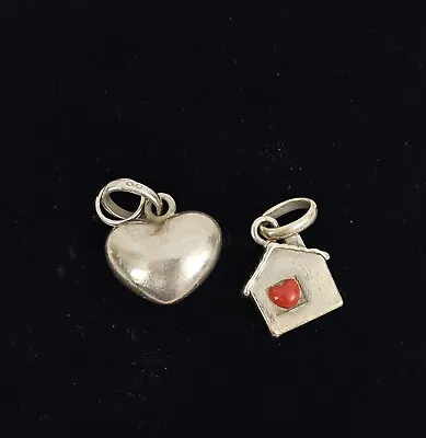 Sterling Silver Charms By Links Of London Heart And Small House Hallmarked • £34.99