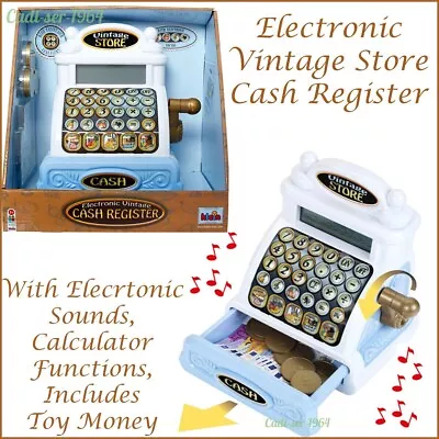 £24.99 • Buy Cash Register Toy Till Electronic Vintage Play Money & Sounds Theo Klein Toys