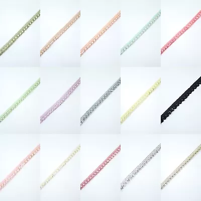 £3.50 • Buy 15 COLOURS - Premium Slim Sequin Pearl Beaded Ribbon Trim Border Lace - 1cm Wide