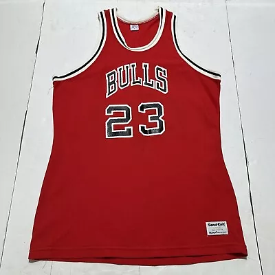 Vintage Chicago Bulls Michael Jordan Jersey Men’s L Red MacGregor Sand Knit USA • $50