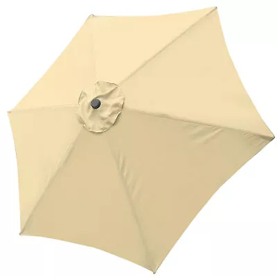 9ft Patio Umbrella Replacement Canopy Market Beach Oxford Top Cover 6 Ribs Beige • $29.61
