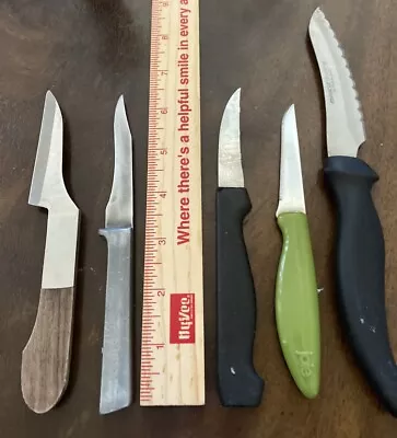 Lot Of 5 Small Knives-one Burnco Wooden Handled-Nice Little Knives • $11.50