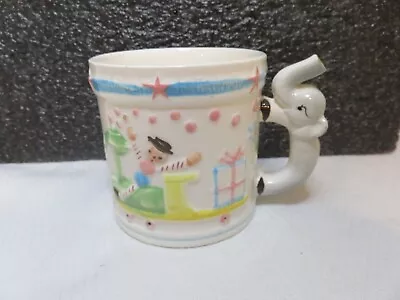 Vintage Japan Ceramic Elephant Whistle Childs Cup Mug With Bear In Bottom • $16.99