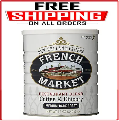 French Market Medium-Dark Roast Restaurant Blend Ground Coffee & Chicory 12 Oz • $7.48