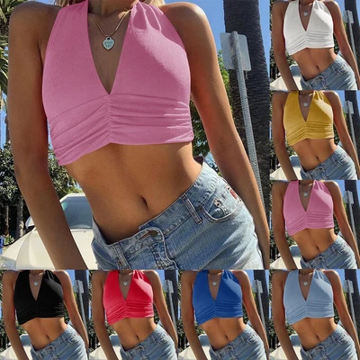 £13.14 • Buy Halter Neck Sexy Tank Top For Women Summer Bandage Crop Top Bra Bralet