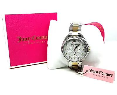 £59.93 • Buy Juicy Couture Ladies Timepiece Gold/Silver/ Diamante Chronograph Style Watch
