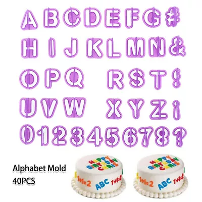 40 Pcs Number Letter Cutters Fondant Sugarcraft Cookie Mould Cake Baking WeDII • $10.19