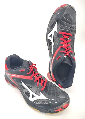 Mizuno Womens Wave Lightning Z3 Volleyball Sneakers Shoes Red Black Size 11 • $25