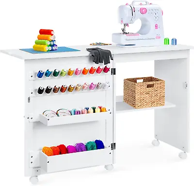 Best Choice Products Folding Sewing Table Multipurpose Craft Station & Side Desk • $117.58