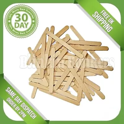 Lollipop Sticks Natural Wooden Wood Lolly Lollies Sticks Art Craft Model Making • £0.99