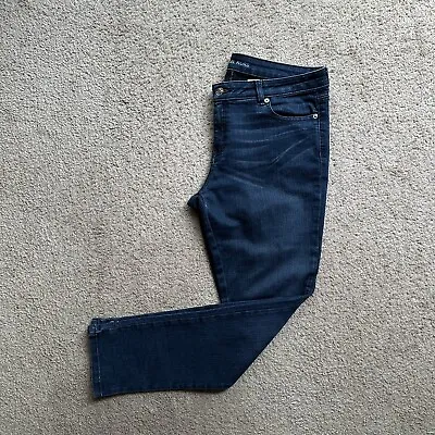 Michael Kors Jeans Womans 12 (34x30) *Hole* Mid Rise Blue Dark Wash Denim • $19.95