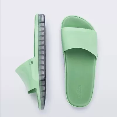 Melissa Next Gen Beach Slide Green Size 8 Ret $75 • $35.90