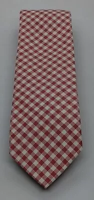 J. Crew Men's Tie. Red & White Silk & Cotton Skinny Necktie. 61  X 2 3/8  • $15.16