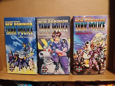 3 VHS Anime New Dominion Tank Police Manga 1995 Masamune Shirow Vol 1 2 & 3 • $29.90