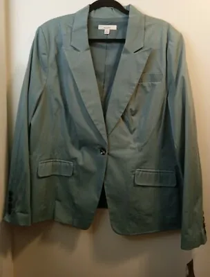 Merona Women's Smoked Turquoise Fully Lined Long Sleeve Blazer Size XXL. • $10