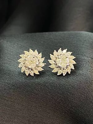 Pave 1.70 Cts Marquise Princess Natural Diamonds 2 In 1 Stud Earrings 14K Gold • $2169.78