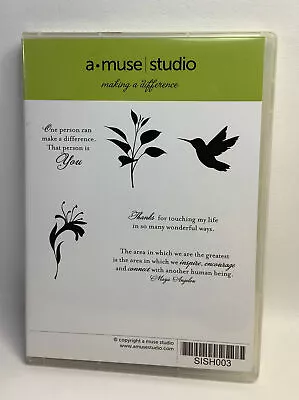 Making A Difference - A Muse Studio Stamp Set - Floral - Hummingbird - Gratitude • $9.95