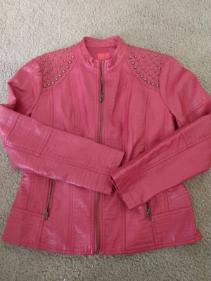 $18 • Buy Vintage V Cristina Women's Red Polyester Jacket With Studs Size Small