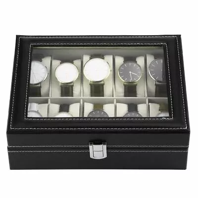 10 Grids Watch Display Storage Box Jewelry Collection Case Organizer Holder Gift • £9.99