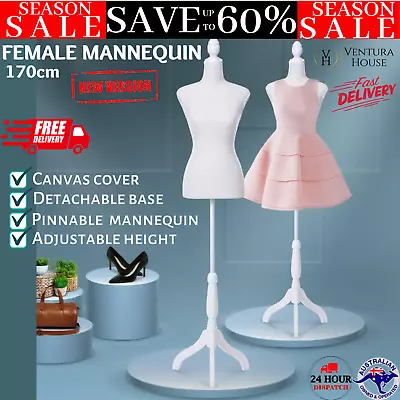 Embellir Female Mannequin Dummy Model Dressmaker Clothes Display Tailor 170cm • $63.73