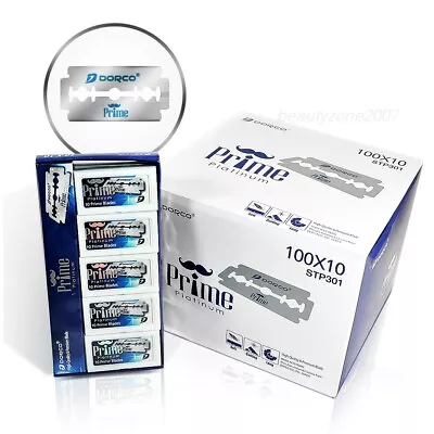 $82.99 • Buy 10 X Dorco STP301 Prime Platinum Double Edge Razor Blades 100 Ct Total 1000 Pcs